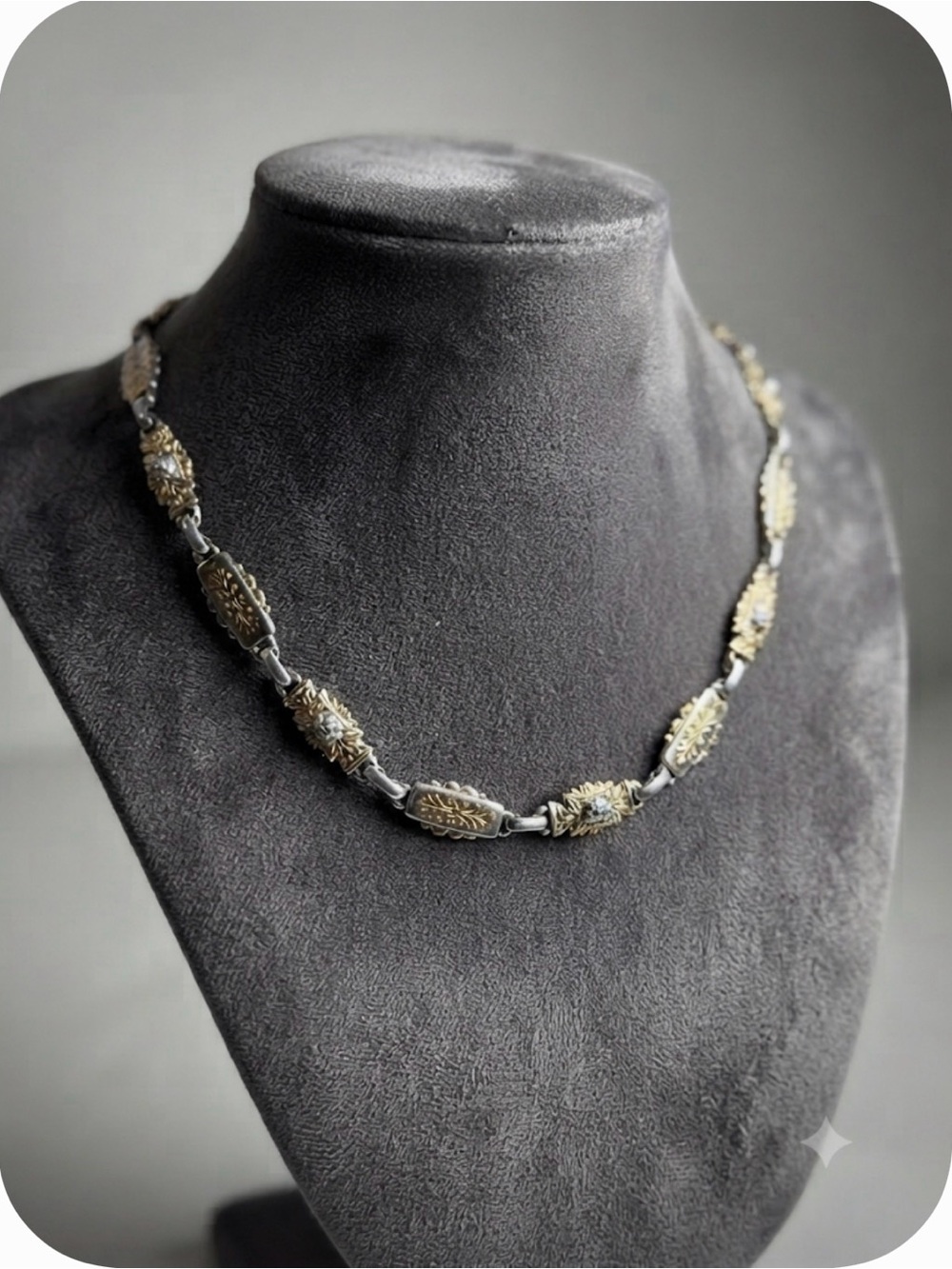 Vintage Marino Silver Tone Metal Necklace called “Lady Slippers”